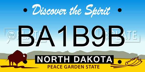 BA1B9B North Dakota License Plate