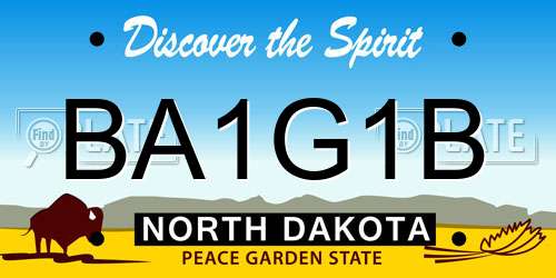 BA1G1B North Dakota License Plate