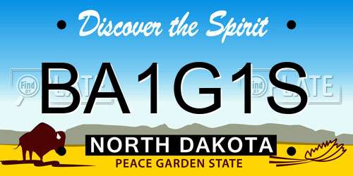 BA1G1S North Dakota License Plate