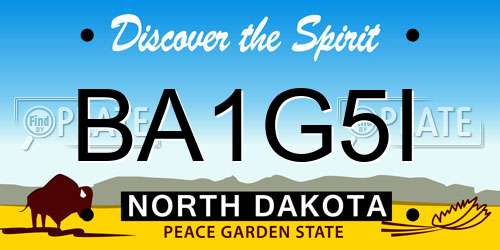 BA1G5I North Dakota License Plate