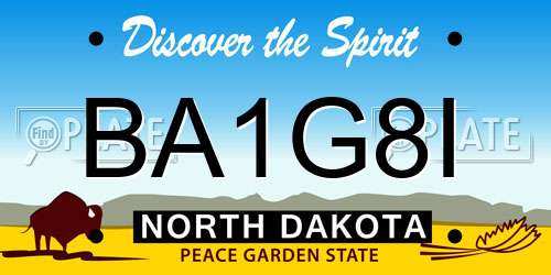 BA1G8I North Dakota License Plate