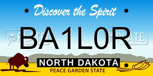 BA1L0R North Dakota License Plate