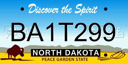 BA1T299 North Dakota License Plate