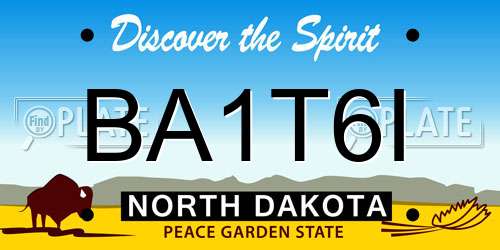 BA1T6I North Dakota License Plate