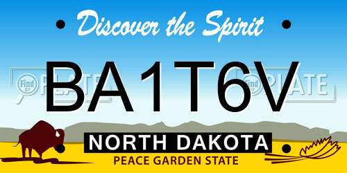 BA1T6V North Dakota License Plate