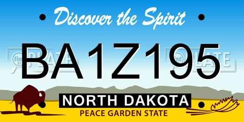 BA1Z195 North Dakota License Plate