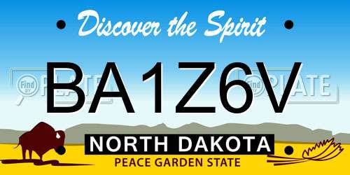 BA1Z6V North Dakota License Plate