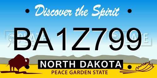 BA1Z799 North Dakota License Plate