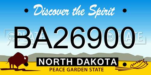 BA26900 North Dakota License Plate