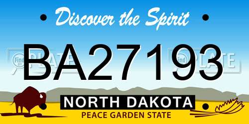 BA27193 North Dakota License Plate