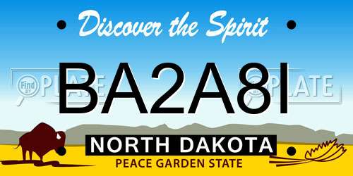 BA2A8I North Dakota License Plate