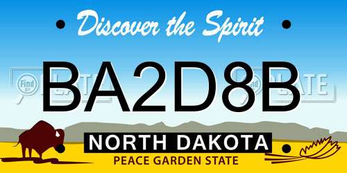 BA2D8B North Dakota License Plate