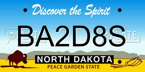 BA2D8S North Dakota License Plate