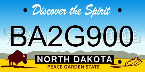 BA2G900 North Dakota License Plate
