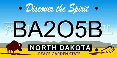 BA2O5B North Dakota License Plate