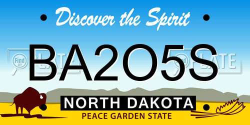 BA2O5S North Dakota License Plate