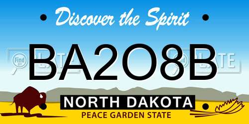 BA2O8B North Dakota License Plate