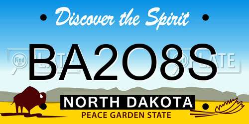 BA2O8S North Dakota License Plate