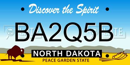 BA2Q5B North Dakota License Plate