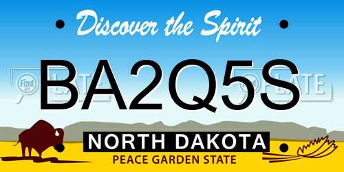 BA2Q5S North Dakota License Plate