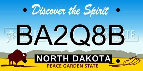 BA2Q8B North Dakota License Plate