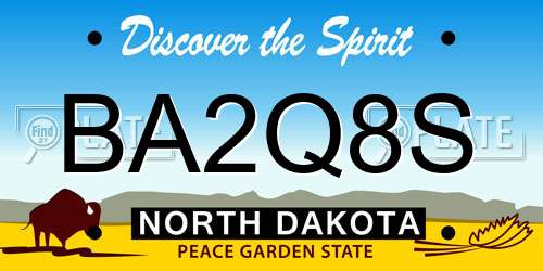 BA2Q8S North Dakota License Plate