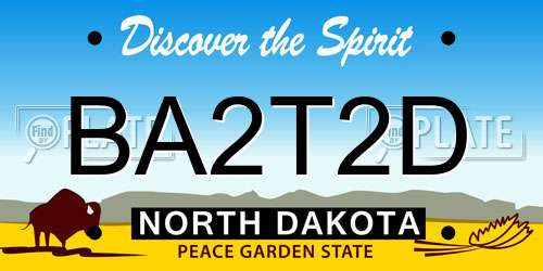 BA2T2D North Dakota License Plate
