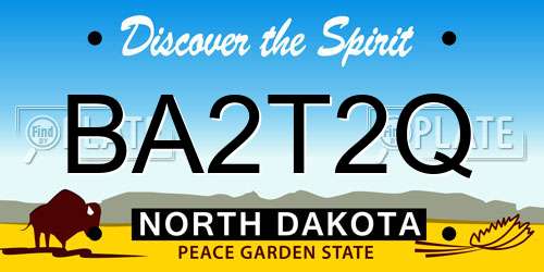 BA2T2Q North Dakota License Plate