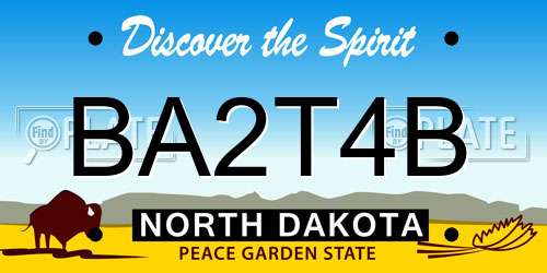 BA2T4B North Dakota License Plate