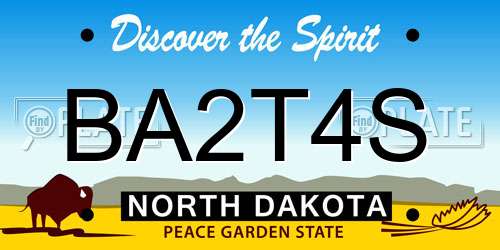 BA2T4S North Dakota License Plate