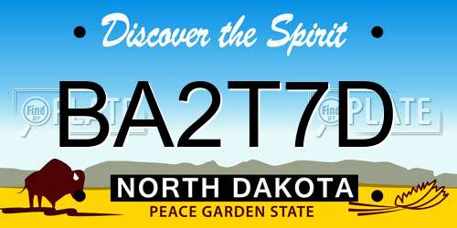 BA2T7D North Dakota License Plate
