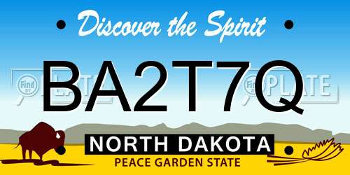 BA2T7Q North Dakota License Plate