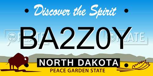 BA2Z0Y North Dakota License Plate