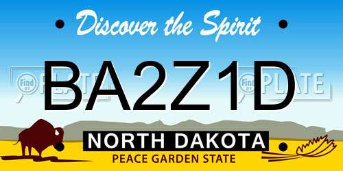 BA2Z1D North Dakota License Plate