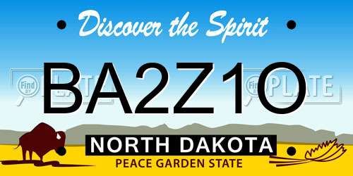 BA2Z1O North Dakota License Plate