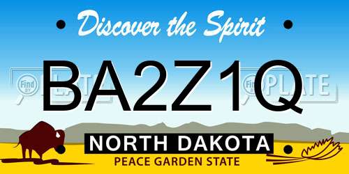 BA2Z1Q North Dakota License Plate