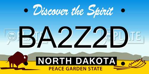 BA2Z2D North Dakota License Plate