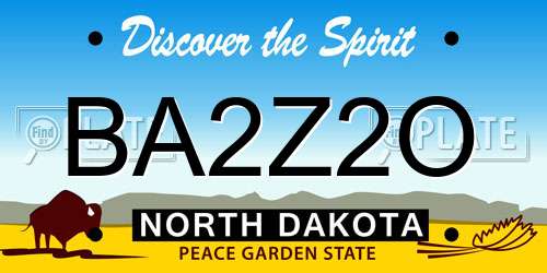 BA2Z2O North Dakota License Plate