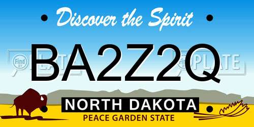BA2Z2Q North Dakota License Plate