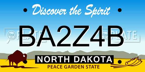 BA2Z4B North Dakota License Plate