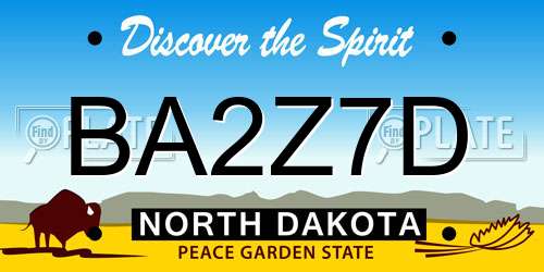 BA2Z7D North Dakota License Plate