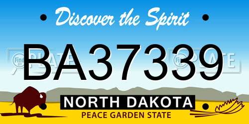 BA37339 North Dakota License Plate