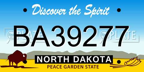 BA39277 North Dakota License Plate