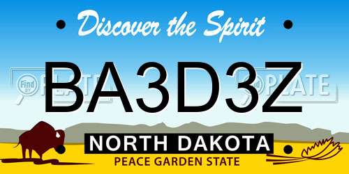 BA3D3Z North Dakota License Plate