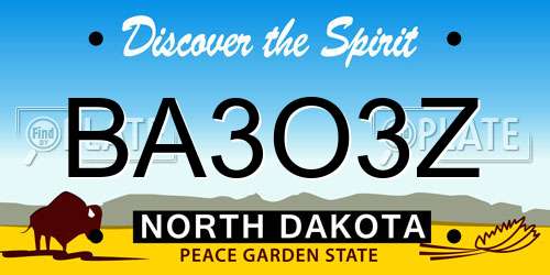 BA3O3Z North Dakota License Plate