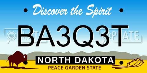 BA3Q3T North Dakota License Plate