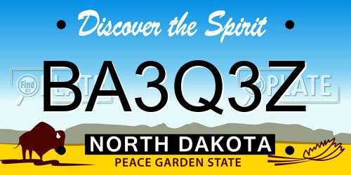 BA3Q3Z North Dakota License Plate