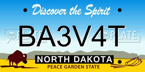 BA3V4T North Dakota License Plate