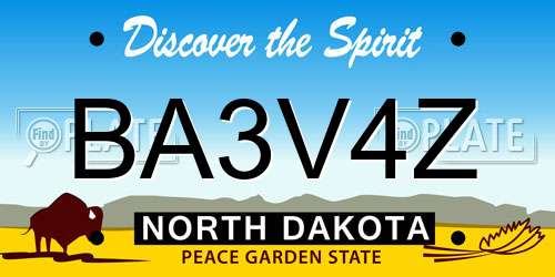 BA3V4Z North Dakota License Plate