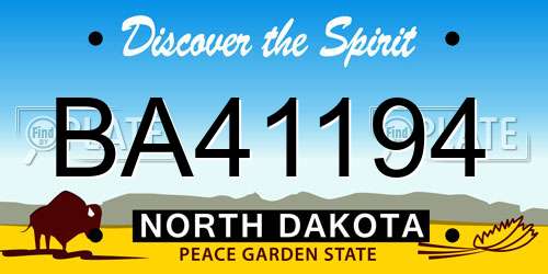 BA41194 North Dakota License Plate